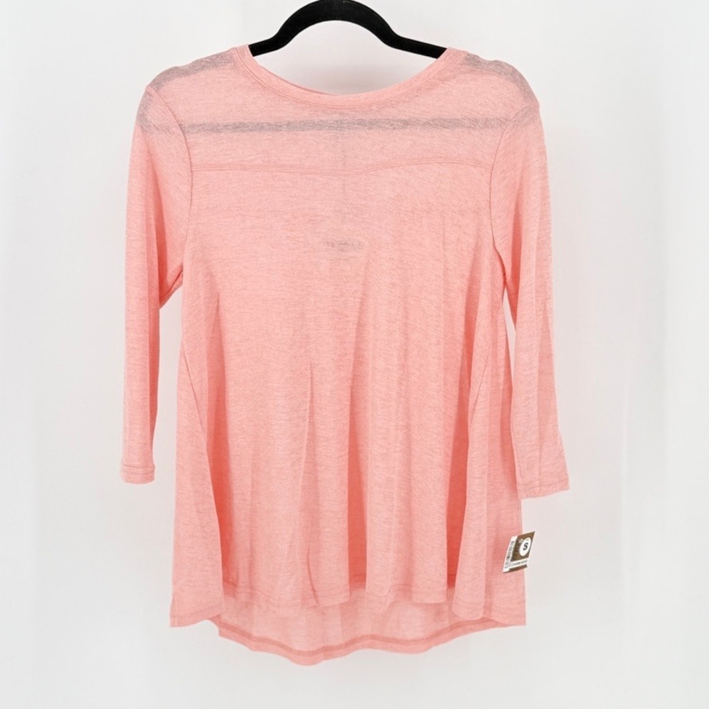 Hayden New Womens Coral Pink 3/4 Sleeve Oversized Sheer Top Long Sz S y2k Resort